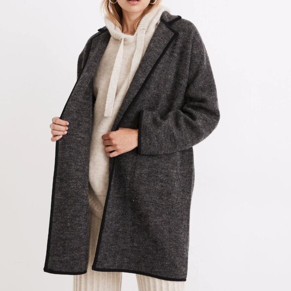 Madewell Herringbone Courton Sweater Coat– Size L (NWT) - Picture 1 of 7
